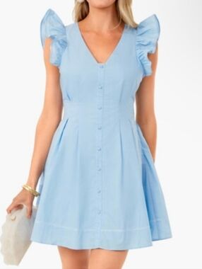 Hyacinth House Kay Blue Ruffle Mini Tank Dress Size XS